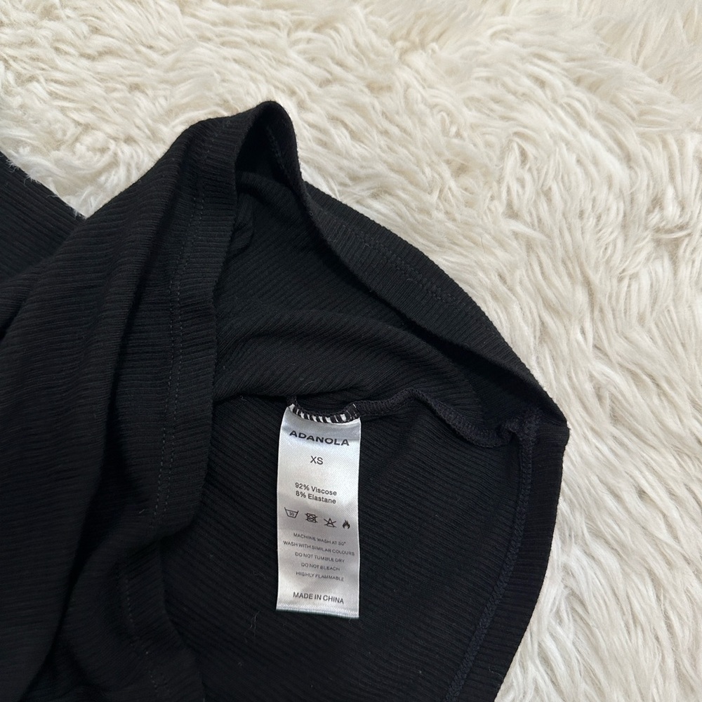 Adanola Black Ribbed Racerback Tank Top - Picture 2 of 4